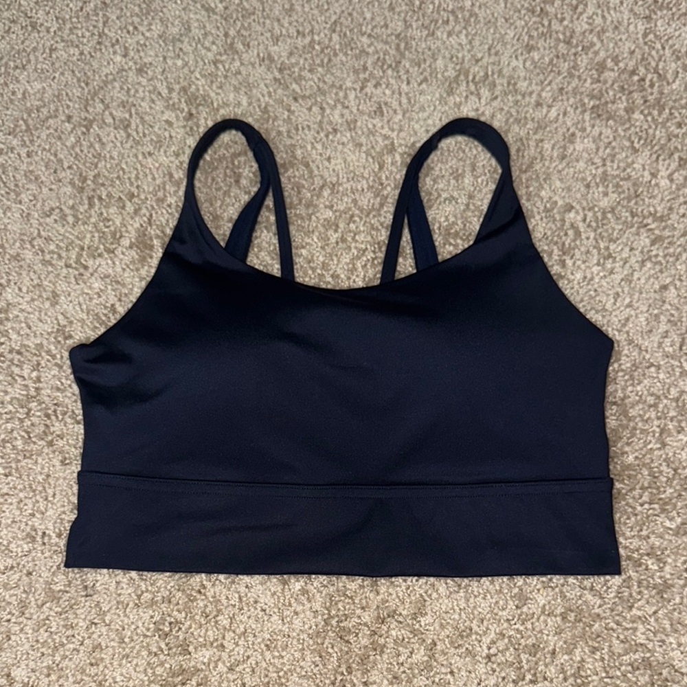 new navy blue crossback sports bra